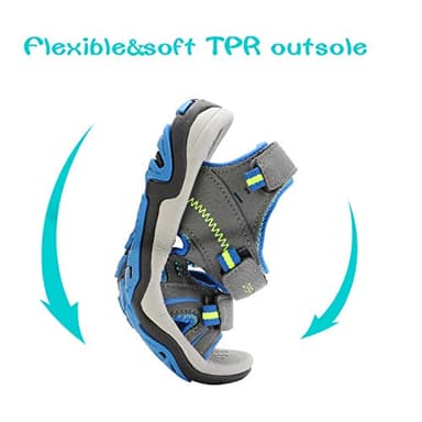 DREAM PAIRS Boys Girls Fashion Athletic Summer Sports Sandals(Toddler/Little Kid/Big Kid),Size 1 Little Kid,Dark/Grey/Royal/neon/Green,170891_K - Image 6