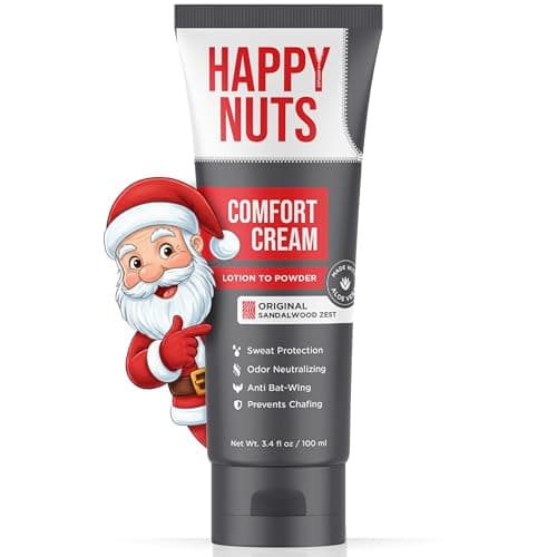HAPPY NUTS Comfort Cream Deodorant For Men: Anti-Chafing Sweat Defense, Odor Control, Aluminum-Free Mens Deodorant & Hygiene Products for Men's Private Parts 3.4oz, Original - Image 1