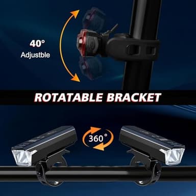 Bike Lights,Chasinglee USB Rechargeable Bicycle Lights, Super Bright 1200 Lumens Front and Back LED Bike Lights IPX6 Waterproof Bicycle Wheel Lights Taillight Set for Night Riding, Road and Mountain - Image 7
