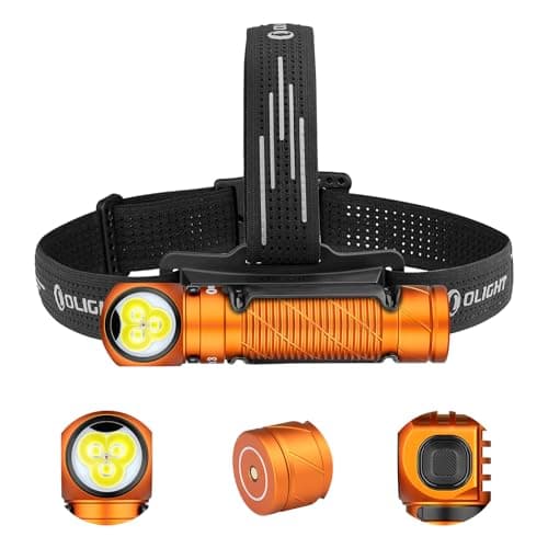 OLIGHT Perun 3 Rechargeable Headlamp Flashlight, 3000 Lumens LED Headlight with Red Light, Waterproof Head Lamp with Headband for Outdoor Camping, Hiking, Working(Orange) - Image 1