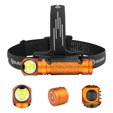 OLIGHT Perun 3 Rechargeable Headlamp Flashlight, 3000 Lumens LED Headlight with Red Light, Waterproof Head Lamp with Headband for Outdoor Camping, Hiking, Working(Orange) - Image 1
