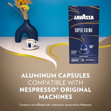 Lavazza Super Crema Aluminum Capsules Compatible with Nespresso* Original Machines, Medium Roast, Arabica and Robusta Blend (10 Capsules) - Image 7