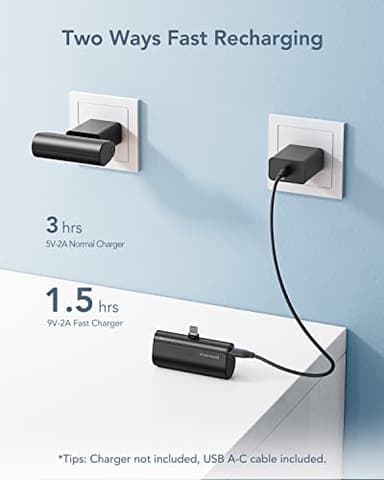 charmast Portable Charger USB C for iPhone 17/16/15, 5000mAh Fast Charging Battery Pack with Built-in Type-C Connector, 20W Mini Power Bank for iPhone 17/16/15 Series, Samsung S22/23 Series, and More - Image 9