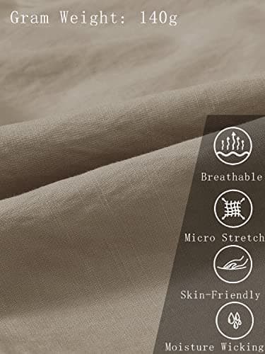 MoFiz Women's Cargo Pants Hiking Joggers Summer Lightweight Quick Dry Athletic Outdoor Sports Sweatpants Travel Casual Button Pockets Khaki XL - Image 4