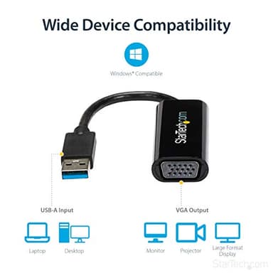 StarTech.com USB 3.0 to VGA Adapter, USB to VGA Monitor Converter for Windows, Slim, TAA (no support for macOS/ChromeOS/Linux) - Image 5
