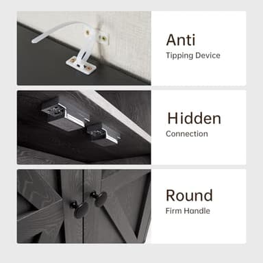 oneinmil 71.5" Tall Bookshelf and Bookcase, 6-Tier Wooden Bookshelves with Cabinet Doors, Floor Bookshelves and Office Storage Cabinets for Home Office, Living Room (Black 1 Pack, 6-Tier) - Image 5