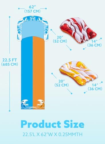 JOYIN 22.5ft Water Slides and 2 Bodyboards, Lawn Water Slide Summer Slip Waterslides Water Toy with Build in Sprinkler for Backyard Outdoor Water Fun for Kids - Image 5