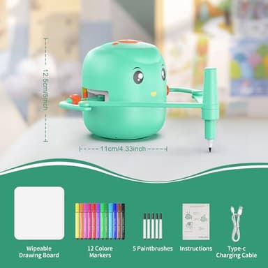 Interactive Educational Drawing Robot for Kids - Montessori Learning Toy with 150 Word Cards, Voice Interaction, Ages 5+ (Green) - Image 7