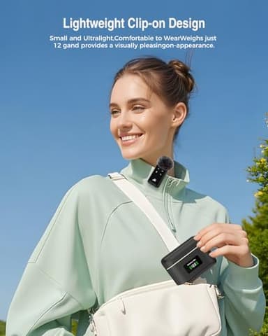 PQRQP Wireless Microphone for iPhone, iPad, Android(Lightning/USB C), Dual Microphones 20 H Battery Life, Mini Microphone, Cordless Double Mics for Video Recording, YouTube, TikTok, 164FT - Image 7