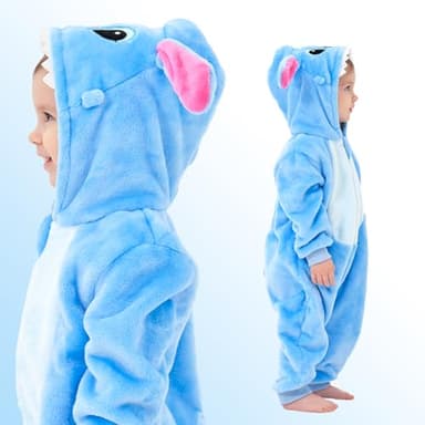 SCOPUCI Unisex Baby Animal Onesie Pajamas,Infant Flannel Halloween Cosplay Costume, Toddler Christmas Homewear/Sleepwear - Image 5