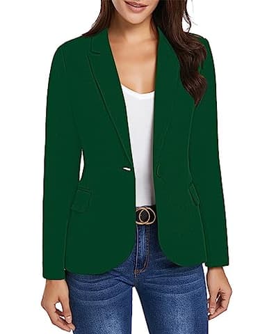 LookbookStore Womens Blazer Casual Blazer for Women Summer for Women Lightweight Business Casual Jacket Verdant Green Size M Size 8 10 - Image 3