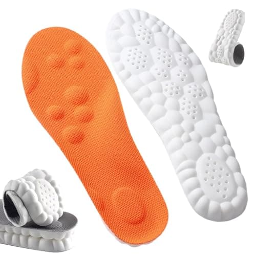 Steppers Insoles for Men Women, Massage Insole, Cloud Insole, Men's Comfortble Steppers Shoe Insoles Inserts, Memory Foam with Arch Surpport Insoles for Arch Pain (Orange, Men 9-10.5/Women 10.5-12) - Image 1
