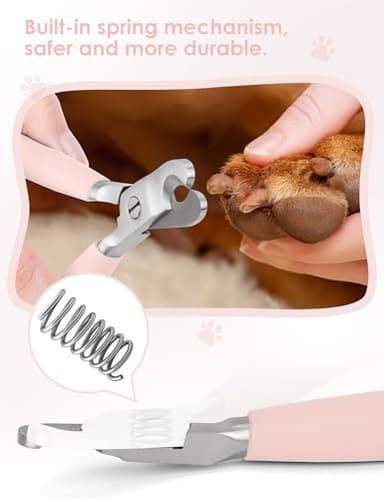 heouvo Heavy Duty Dog Nail Clippers -【Cuts Thick Nails Like Butter】【Upgraded Large Opening】 Professional Toenail Trimmer Razor Sharp Blade for Medium to Giant Breed (Pink) - Image 6