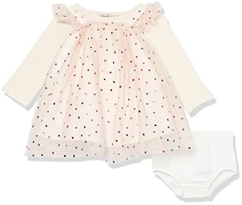 PIPPA & JULIE Baby Girls' Dress & Shirt Set, 2-Piece Outfit, Includes Long Sleeve Top & Jumper, Pink, 3-6 Months - Image 1