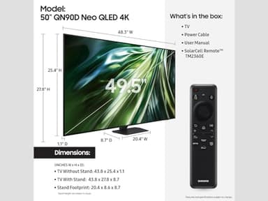 Samsung 50-Inch Class Neo QLED 4K QN90D Series Mini LED, Neo Quantum HDR+ Smart TV w/Dolby Atmos, Object Tracking Sound+, Motion Xcelerator, Real Depth Enhancer Pro, Alexa Built-in (QN50QN90D, 2024) - Image 2
