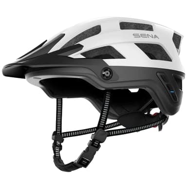 Sena M1 EVO Smart Mountain Bike Bluetooth Helmet Integrated Mesh Intercom System (Matte White, Medium) - Image 1