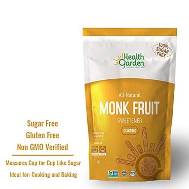 Health Garden Monk Fruit Sweetener, Classic - Non GMO - Gluten Free - Sugar Substitute - Kosher - Keto Friendly (1 Pound (2 Packs)) - Image 5