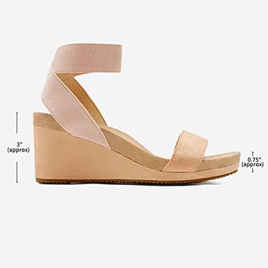 DREAM PAIRS Womens Elastic Ankle Strap Open Toe Platform Wedge Sandals Comfortable Summer Shoes for Women,Size 7,Nude,NINI-5 - Image 2