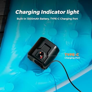 FLEXTAILGEAR 5kPa Electric Air Pump, Portable Camping Air Pump, Ultralight Paddleboard Pump with 1300mAh Rechargeable Battery, 1000L/min Airflow for Kayaking Air Beds Sleeping Pads Pool Floats - Image 3