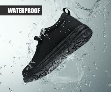 LARNMERN Waterproof Steel Toe Loafers Women Slip On Shoes Lightweight Comfortable Walking Safety Work Flats Sneakers(8 Women, Black) - Image 5