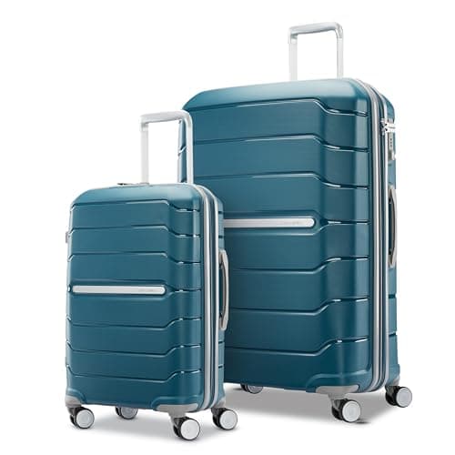 Samsonite Freeform 2-Piece Luggage Set - Carry-On & Large Checked Luggage with Dual Spinner Wheels - Durable Polypropylene Hardshell - TSA Lock, Airline-Approved - Expandable Hard Shell - Dark Teal - Image 1