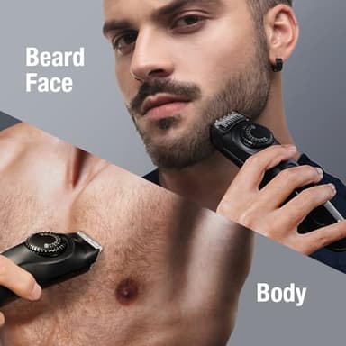 SUPRENT Adjustable Beard Trimmer for Men, Cordless Electric Beard Trimmer with Precision Dial, USB Rechargeable 19 Length Settings Mustache Trimmer for Mens Gifts - Image 6