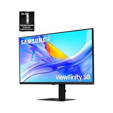 Samsung 32” ViewFinity S8 (S80UD) 4K UHD IPS HDR10 High Resolution Monitor, USB-C, Built-in Speakers, Ergonomic Stand, Built-in KVM Switch, Intelligent Eye Care, LS32D808UBNXGO, 2025 - Image 3