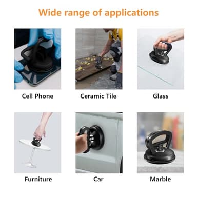JONURMAFY Dent Puller,3 Pack Car Dent Puller,Dent Puller Suction Cup,for Cars Dent Repair,Screen,Glass,Tiles and Objects Moving (Black+Orange) - Image 10