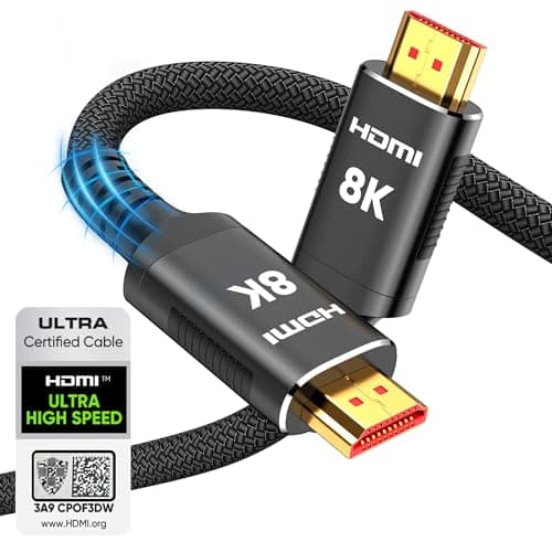 Snowkids 8K Certified HDMI 2.1 Cable 10 ft, 48Gbps Ultra High-Speed HDMI Cables Cord, 10K 8K@60Hz, 4K@120Hz Compatible for TV/Laptop/Monitor/PS-5/X-box/Projector/Entertainment/Sound System & More - Image 1