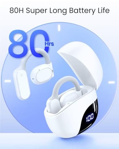 TAGRY Wireless Bluetooth Headphones 80Hrs Playtime Ear Buds with Earhooks K09 - Image 2