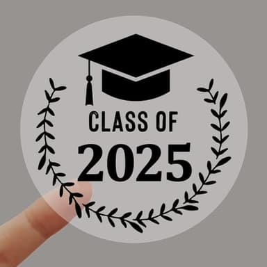 100 x Graduation Stickers, Class of 2025, Congratulations Graduates, Transparent Black Seal, Graduation Stickers, Graduation Labels, Graduation Party (Class of 2025 - Black) - Image 4