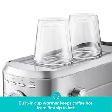 CASABREWS CM5418 Espresso Machine 20 Bar, Compact Espresso Maker with Steam Milk Frother, Stainless Steel Coffee Machine with 34oz Removable Water Tank for Cappuccino, Latte, Silver - Image 4
