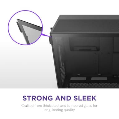 NZXT H5 Flow 2024 - Compact ATX Mid-Tower PC Gaming Case - High Airflow - 2 x 120mm Fans Included - 360mm Front & 240mm Top Radiator Support - Cable Management System - Tempered Glass - Black - Image 9