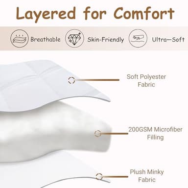 ZPECC Toddler Down Alternative Comforter, 39x47 Hypoallergenic Baby Blanket Quilt, Soft Breathable Lightweight All Season Kids Duvet Insert for Crib Stroller Cot Daycare, White - Image 3