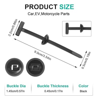 150Pcs Nylon Universal Cable Tie Buckle - New Multifunctional Nylon Zip Ties, Heavy Duty Plastic Rivet T Zip Ties Style, for Daily Maintenance And Fixing Of Automobiles - Image 2