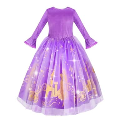 Meland Princess Dress Up for Girls 3-8, Dress Up Clothes for Girls Halloween Costumes Birthday Gift for Toddler Girls - Image 6