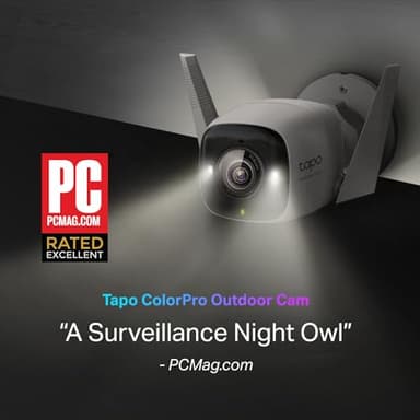 Tapo TP-Link ColorPro Wi-Fi Outdoor Camera | Plug-in | Daylight Clarity at Night | 2K QHD | Person/Pet/Vehicle Detection | Local/Cloud Storage | 127° FOV | Built-in Siren C325WB - Image 10