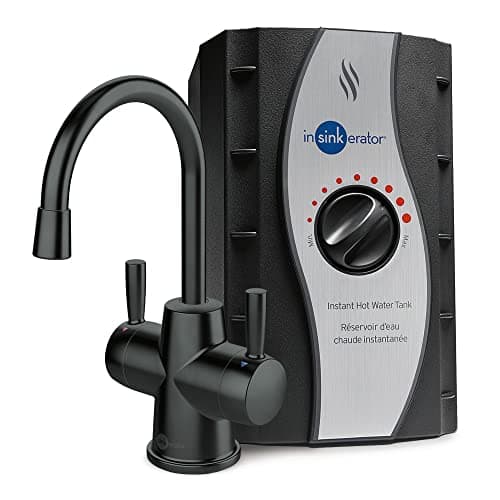 InSinkErator Stainless Steel Tank, HC250MBLK-SS HOT250 System, 2-Handle Drinking Faucet in Matte Black with 2/3-Gallon, Filter-Compatible Instant Hot/Cold Water Dispenser - Image 1