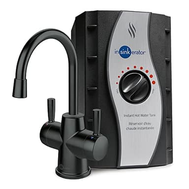 InSinkErator Stainless Steel Tank, HC250MBLK-SS HOT250 System, 2-Handle Drinking Faucet in Matte Black with 2/3-Gallon, Filter-Compatible Instant Hot/Cold Water Dispenser - Image 1