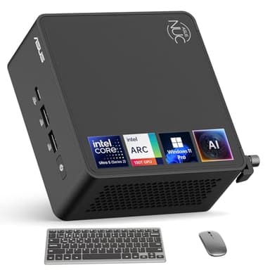 ASUS NUC 15 Pro AI Mini PC, Intel Series 2 Ultra 5 225H (14C/14T, Up to 4.9GHz), Mini Computers 16GB DDR5 RAM, 1TB PCIe SSD, Win 11 Pro, Intel Arc 130T GPU, Thunderbolt 4, WiFi 7, 8K HDR, VESA Mount - Image 1
