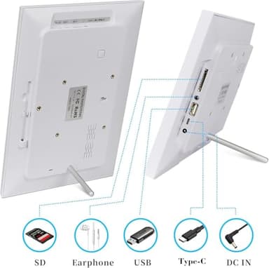 Frameo 10.1 Inch Smart WiFi Digital Photo Frame,Digital Picture Frame Wi-Fi with 32GB Storage & SD Slot, Electronic Picture Frame IPS Touch Screen with Auto-Rotate, Frameo Digital Frame WiFi -White - Image 7