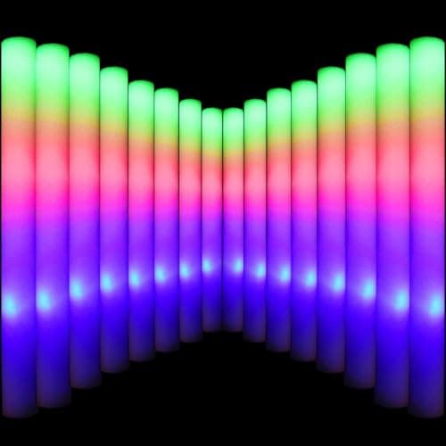 LifBetter Light Up Glow Sticks Bulk, LED Foam Sticks 112 pcs Glow in The Dark with 3 Modes Flashing Led Foam Multicolor Batons Light up Party Favors for Birthdays, Weddings, Concerts, Festivals - Image 1