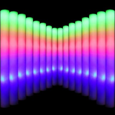 LifBetter Light Up Glow Sticks Bulk, LED Foam Sticks 112 pcs Glow in The Dark with 3 Modes Flashing Led Foam Multicolor Batons Light up Party Favors for Birthdays, Weddings, Concerts, Festivals - Image 1