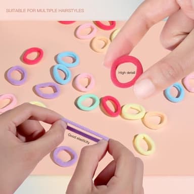 YGDZ Baby Hair Ties, 300pcs Elastic Toddler Hair Ties for Little Girls Kids, Small Mini Hair Bands Soft Ponytail Holders Hair Accessories, Multicolor - Image 5