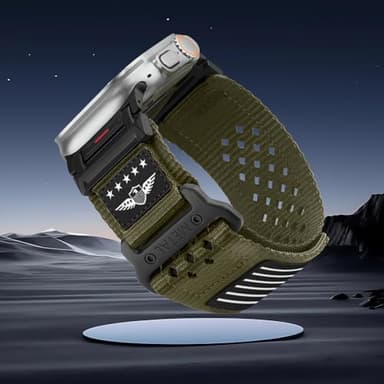 Rugged Nylon Band for Apple Watch Ultra 2 Bands for Men 49mm 46mm 45mm 44mm 42mm,Breathable Stars-Stripes Flag Wristband Workout Athletic Strap for iWatch Bands Ultra Series 10 9 8 7 6 5 4 3 SE/Ultra2 - Image 7
