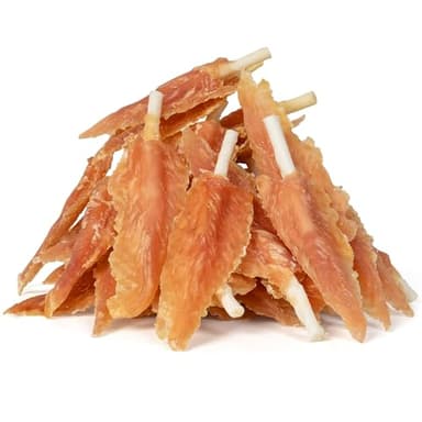 MON2SUN Dog Rawhide Twist 4-4.5 Inch Chicken Wrapped Rawhide Sticks for Puppy and Small Dogs, Promotes Dental Health Treats (18.34 Ounce -Pack of 1) - Image 1