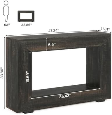 Tribesigns Farmhouse Console Table, 47 Inches Entryway Console Table with Storage, Industrial Hallway Accent Table for Living Room, Entrance - Image 3
