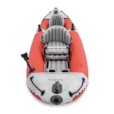 Intex 68309EP Excursion Pro K2 Inflatable Kayak Set: Includes Deluxe 86in Kayak Paddles and High-Output Pump – SuperTough PVC – Adjustable Bucket Seat – 2-Person – 400lb Weight Capacity - Image 8