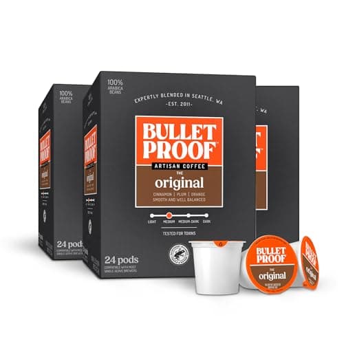 Bulletproof Original Medium Roast Single-Serve Pods, 72 Count, 100% Arabica Beans, Clean Coffee Tested for Toxins, Packaging May Vary - Image 1