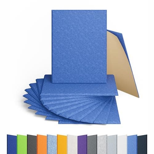Amantech 12 Pack Acoustic Panels Self Adhesive Sound Proof Foam, High Density Sound Acoustic Panel, 16X12X0.4 Inch 4:3 Rectangle Panels in Home, Office, Reccording Room, Studio,and more(Sky Blue)